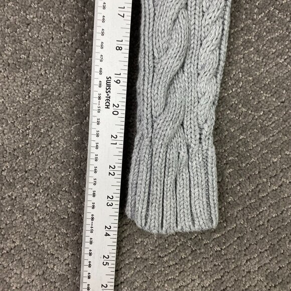 LL Bean Full Zip Cardigan Sweater Women's Medium Gray Cable Knit Chunky 517893 - Picture 12 of 12